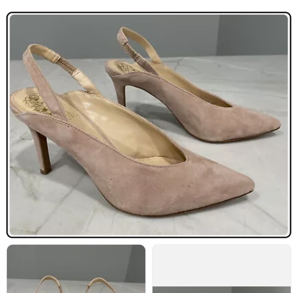 Vince Camuto Genuine Suede Heeled Sling back pump Size 7 - Picture 7 of 8